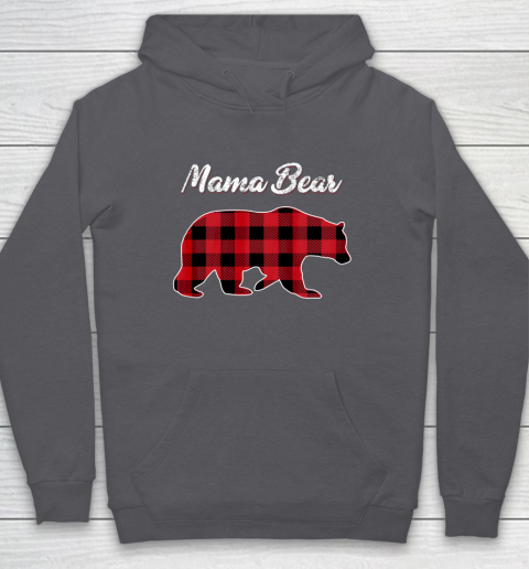 Mama Bear Christmas Pajama Red Plaid Buffalo Gift Hoodie