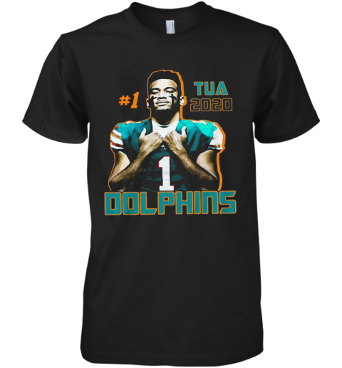 1 Tua Tagovailoa 2020 Miami Dolphins Football Premium Men's T-Shirt