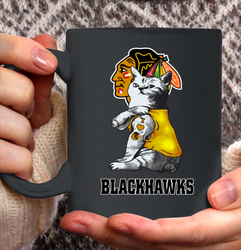 NHL My Cat Loves Chicago Blackhawks Hockey Ceramic Mug 11oz