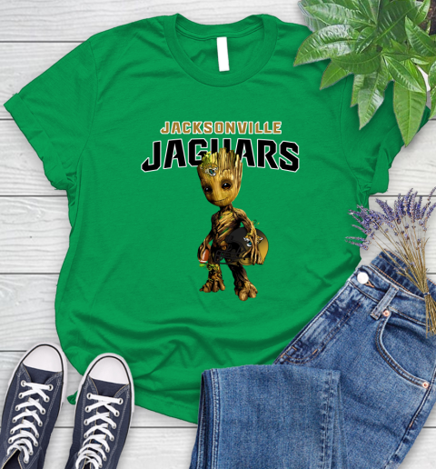 Jacksonville Jaguars NFL Football Groot Marvel Guardians Of The Galaxy Women's T-Shirt 6