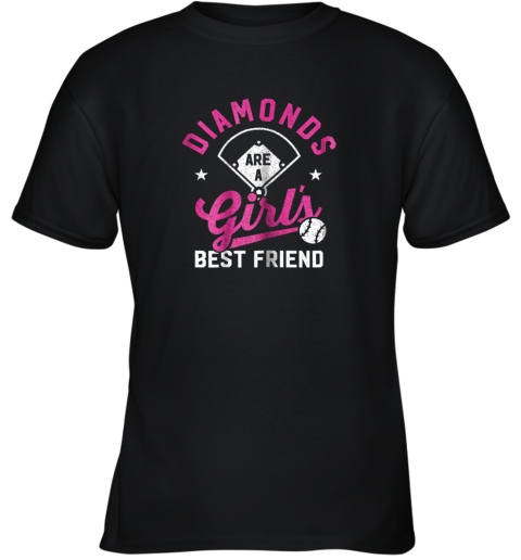 Diamonds Are A Girls Best Friend Baseball Softball Youth T-Shirt