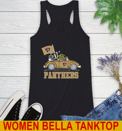 NHL Hockey Florida Panthers Darth Vader Baby Yoda Driving Star Wars Shirt Racerback Tank 2