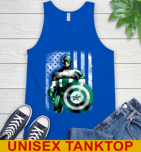 Dallas Stars NHL Hockey Captain America Marvel Avengers American Flag Shirt Tank Top 4