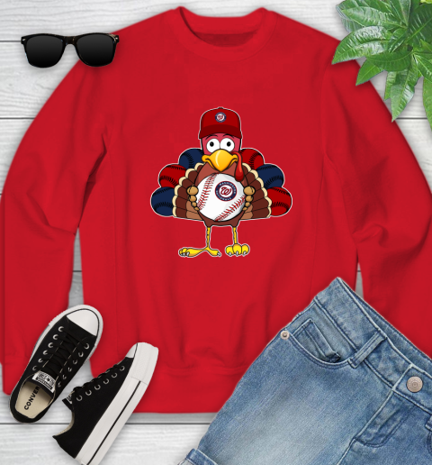 Washington Nationals Turkey thanksgiving Youth Sweatshirt 9