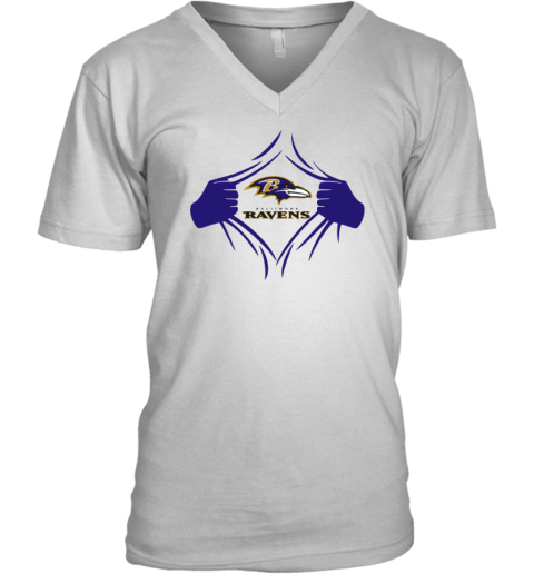 Baltimore Ravens Superman V-Neck T-Shirt