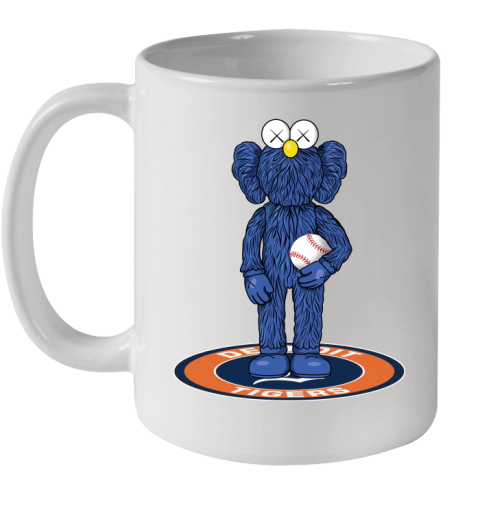 MLB Baseball Detroit Tigers Kaws Bff Blue Figure Shirt Ceramic Mug 11oz