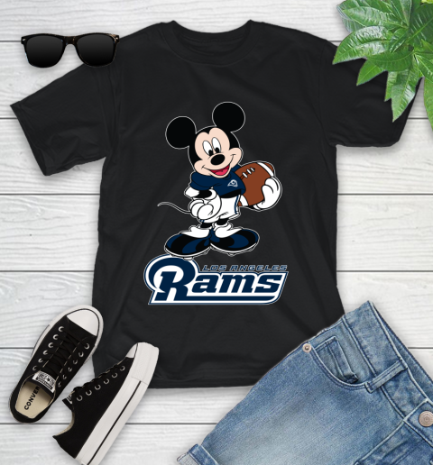 NFL Football Los Angeles Rams Cheerful Mickey Mouse Shirt Youth T-Shirt