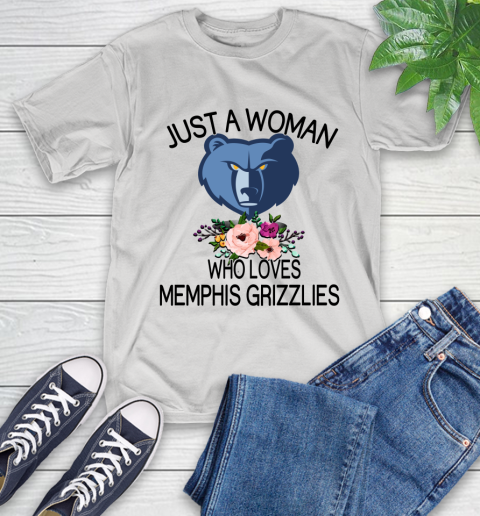 NBA Just A Woman Who Loves Memphis Grizzlies Basketball Sports T-Shirt