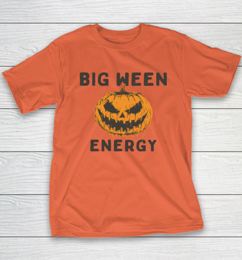Halloween Pumpkin Head Big Ween Energy Spooky Youth T-Shirt 2