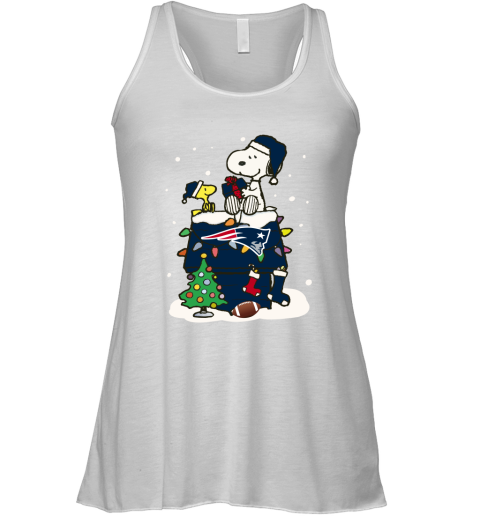 A Happy Christmas With New England Patriots Snoopy Racerback Tank