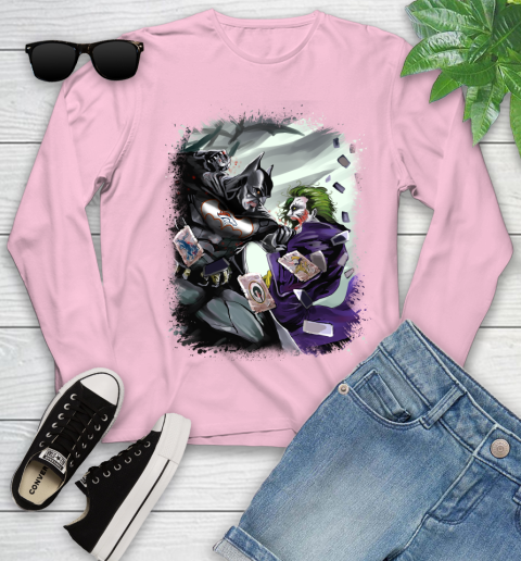 Denver Broncos NFL Football Batman Fighting Joker DC Comics Youth Long Sleeve 11 Denver Broncos NFL Football Batman Fighting Joker DC Comics Youth Long Sleeve - Image 11