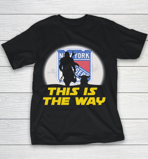 New York Rangers NHL Ice Hockey Star Wars Yoda And Mandalorian This Is The Way Youth T-Shirt