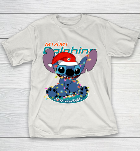 Miami Dolphins NFL Football noel stitch Christmas Youth T-Shirt 8