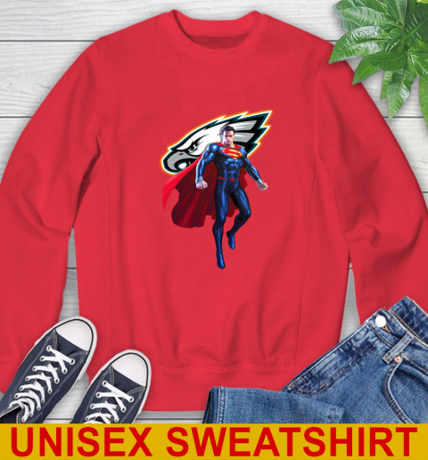 NFL Superman DC Sports Football Philadelphia Eagles Sweatshirt 10