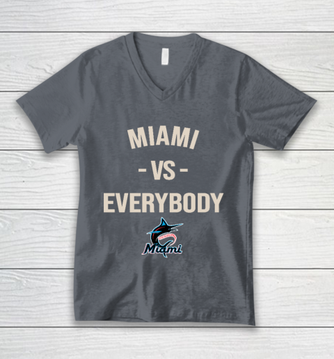 Miami Marlins Vs Everybody V-Neck T-Shirt 4
