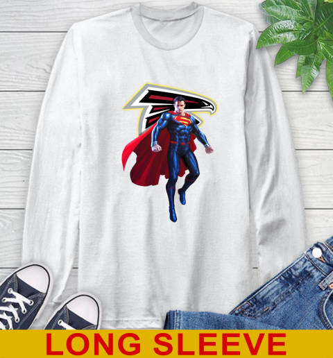 NFL Superman DC Sports Football Atlanta Falcons Long Sleeve T-Shirt