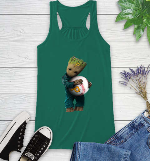 MLB Groot Guardians Of The Galaxy Baseball Sports Pittsburgh Pirates Racerback Tank 7