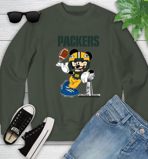 NFL Green Bay Packers Mickey Mouse Disney Super Bowl Football T Shirt Youth Sweatshirt 20