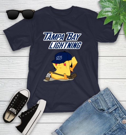 NHL Pikachu Hockey Sports Tampa Bay Lightning Youth T-Shirt 3