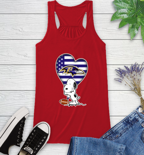 Baltimore Ravens NFL Football The Peanuts Movie Adorable Snoopy Racerback Tank 7 Baltimore Ravens NFL Football The Peanuts Movie Adorable Snoopy Racerback Tank - Image 7