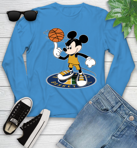 NBA Basketball Utah Jazz Cheerful Mickey Disney Shirt Youth Long Sleeve 7