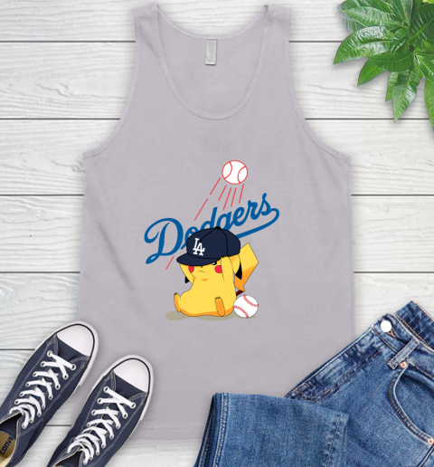 MLB Pikachu Baseball Sports Los Angeles Dodgers Tank Top 4