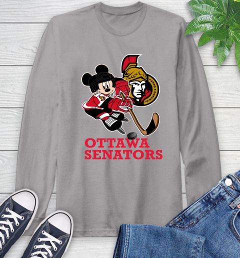 NHL Ottawa Senators Mickey Mouse Disney Hockey T Shirt Long Sleeve T-Shirt 6