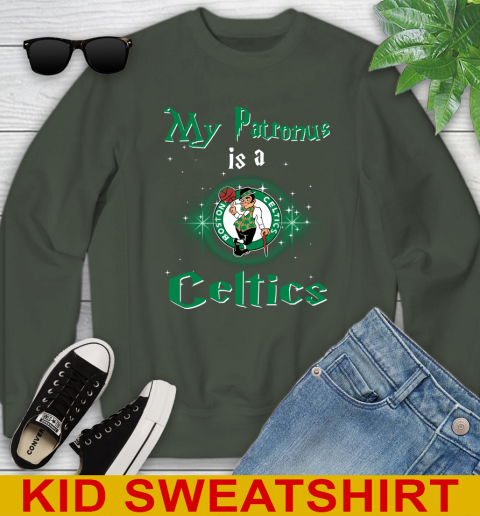 NBA Basketball Harry Potter My Patronus Is A Boston Celtics Youth Sweatshirt 8