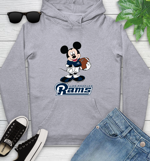 NFL Football Los Angeles Rams Cheerful Mickey Mouse Shirt Youth Hoodie 6