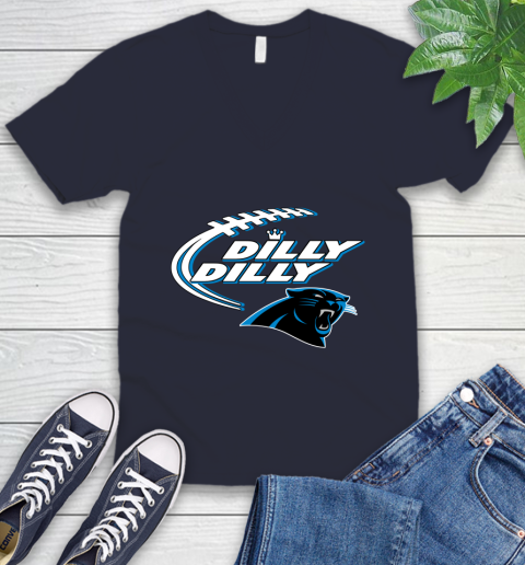 NFL Carolina Panthers Dilly Dilly Football Sports V-Neck T-Shirt 3