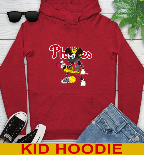 Philadelphia Phillies MLB Baseball Mickey Peace Sign Sports Youth Hoodie 11