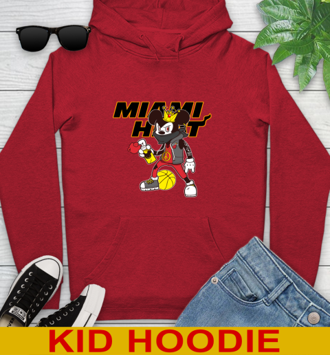Miami Heat NBA Basketball Mickey Peace Sign Sports Youth Hoodie 11