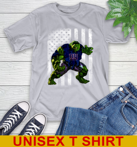 New York Giants Hulk Marvel Avengers NFL Football American Flag T-Shirt 5