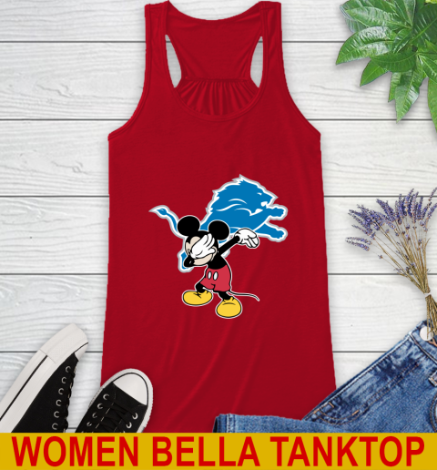 Detroit Lions NFL Football Dabbing Mickey Disney Sports Racerback Tank 6