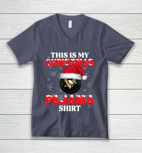 Pittsburgh Penguins This Is My Christmas Pajama Shirt NHL V-Neck T-Shirt 7