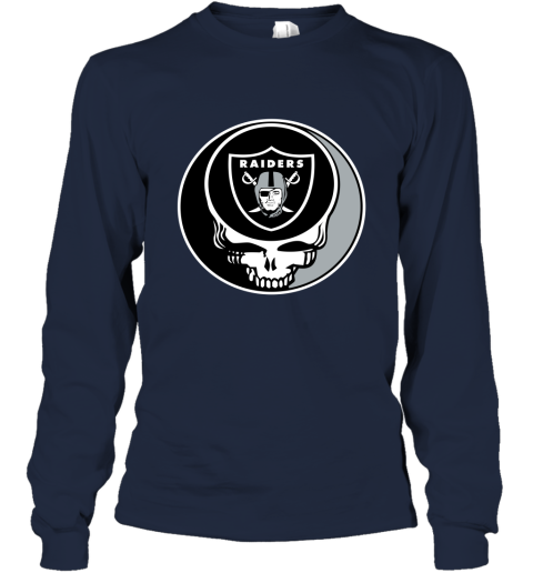 NFL Oakland Raiders Grateful Dead Rock Band Football Sports 2FIvP7ZQsqt long sleeve tee 14 95 151514 front navy