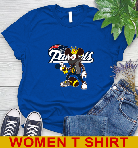 New England Patriots NFL Football Mickey Peace Sign Sports Women's T-Shirt 9