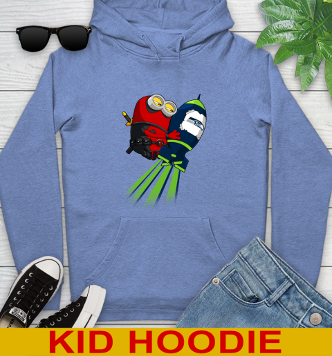 NFL Football Seattle Seahawks Deadpool Minion Marvel Shirt Youth Hoodie 12
