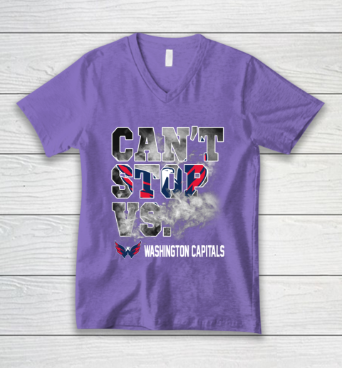 NHL Washington Capitals Hockey Can't Stop Vs V-Neck T-Shirt 8