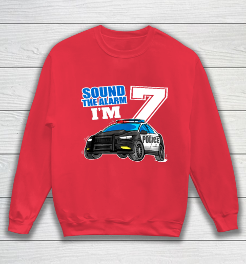 Kids Police Car 7th Birthday Shirt Boy 7 Cop Policeman Officer 7 Year Old Sweatshirt 7