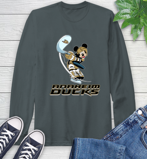 NHL Hockey Anaheim Ducks Cheerful Mickey Mouse Shirt Long Sleeve T-Shirt 7