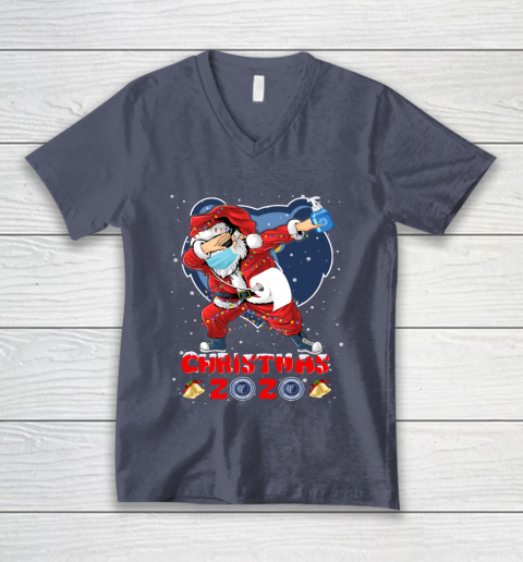 Memphis Grizzlies Funny Santa Claus Dabbing Christmas 2020 NBA V-Neck T-Shirt 7