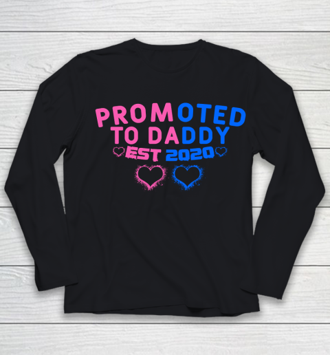 Father's Day Funny Gift Ideas Apparel  Promoted to Daddy est 2020 T Shirt Youth Long Sleeve