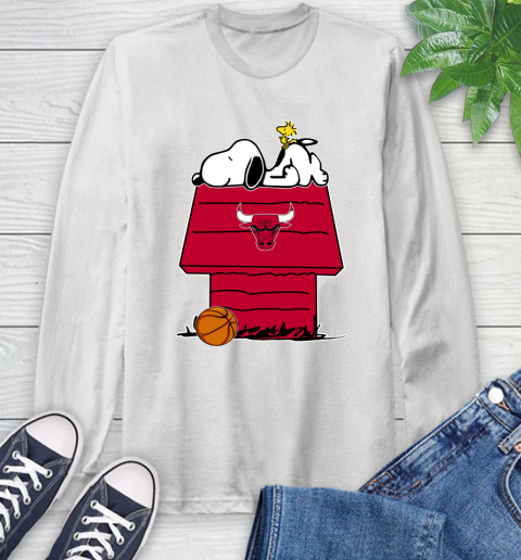 Chicago Bulls NBA Basketball Snoopy Woodstock The Peanuts Movie Long Sleeve T-Shirt