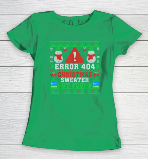 Computer Error 404 Ugly Christmas Sweater Not's Found Xmas Women's T-Shirt 4