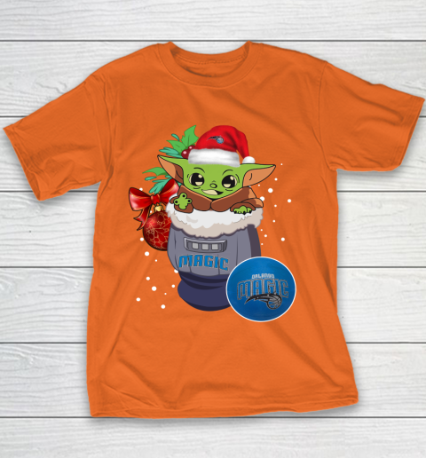 Orlando Magic Christmas Baby Yoda Star Wars Funny Happy NBA Youth T-Shirt 6