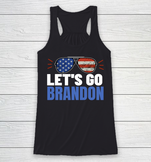 Let's Go Brandon Flag Sunglasses Racerback Tank