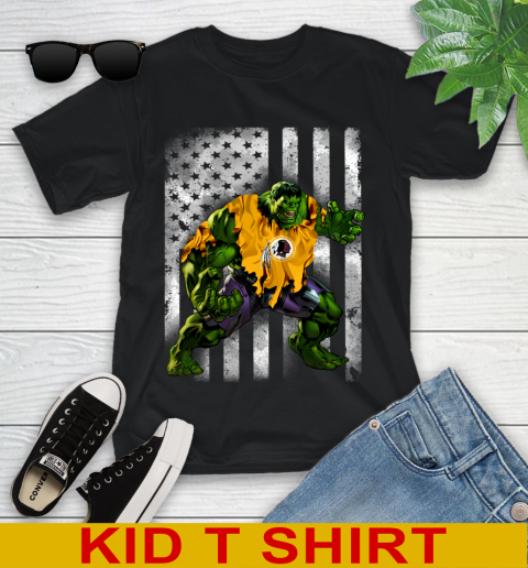 Washington Redskins Hulk Marvel Avengers NFL Football American Flag Youth T-Shirt