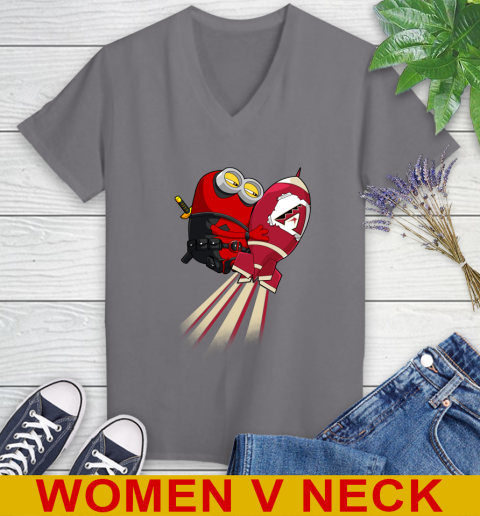 MLB Baseball Arizona Diamondbacks Deadpool Minion Marvel Shirt Women's V-Neck T-Shirt 11