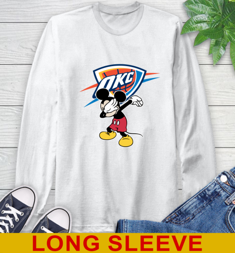 Oklahoma City Thunder NBA Basketball Dabbing Mickey Disney Sports Long Sleeve T-Shirt